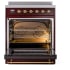 Ilve Nostalgie II Collection UPI304QNMPBUG - Nostalgie II 30 Inch Induction Range Solid Door in Burgundy with Brass Trim