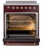 Ilve Nostalgie II Collection UPI304QNMPBUP - Nostalgie II 30 Inch Induction Range Solid Door in Burgundy with Copper Trim
