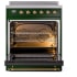Ilve Nostalgie II Collection UPI304QNMPEGG - Nostalgie II 30 Inch Induction Range Solid Door in Emerald Green with Brass Trim