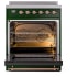 Ilve Nostalgie II Collection UPI304QNMPEGP - Nostalgie II 30 Inch Induction Range Solid Door in Emerald Green with Copper Trim