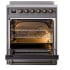 Ilve Nostalgie II Collection UPI304QNMPMGB - Nostalgie II 30 Inch Induction Range Solid Door in Graphite Matte with Bronze Trim