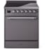Ilve Nostalgie II Collection UPI304QNMPMGC - 30 Inch Solid Door Freestanding Induction Range in Chrome Trim with 4 Elements