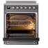 Ilve Nostalgie II Collection UPI304QNMPMGC - Nostalgie II 30 Inch Induction Range Solid Door in Graphite Matte with Chrome Trim