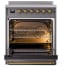 Ilve Nostalgie II Collection UPI304QNMPMGG - Nostalgie II 30 Inch Induction Range Solid Door in Graphite Matte with Brass Trim