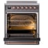 Ilve Nostalgie II Collection UPI304QNMPMGP - Nostalgie II 30 Inch Induction Range Solid Door in Graphite Matte with Copper Trim