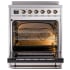 Ilve Nostalgie II Collection UPI304QNMPSSB - Nostalgie II 30 Inch Induction Range Solid Door in Stainless Steel with Bronze Trim