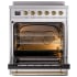 Ilve Nostalgie II Collection UPI304QNMPSSG - Nostalgie II 30 Inch Induction Range Solid Door in Stainless Steel with Brass Trim