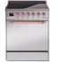 Ilve Nostalgie II Collection UPI304QNMPSSP - 30 Inch Solid Door Freestanding Induction Range in Copper Trim with 4 Elements