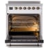 Ilve Nostalgie II Collection UPI304QNMPWHB - Nostalgie II 30 Inch Induction Range Solid Door in White with Bronze Trim