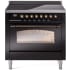 Ilve Nostalgie II Collection UPI366NMPBKB - 36 Inch Freestanding Electric Induction Range in Front View
