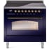 Ilve Nostalgie II Collection UPI366NMPMBB - 36 Inch Freestanding Electric Induction Range in Front View