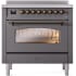 Ilve Nostalgie II Collection UPI366NMPMGB - 36 Inch Freestanding Electric Induction Range in Front View