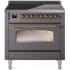 Ilve Nostalgie II Collection UPI366NMPMGG - 36 Inch Freestanding Electric Induction Range in Front View