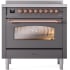 Ilve Nostalgie II Collection UPI366NMPMGP - 36 Inch Freestanding Electric Induction Range in Front View