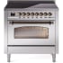 Ilve Nostalgie II Collection UPI366NMPSSB - 36 Inch Freestanding Electric Induction Range in Front View