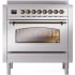 Ilve Nostalgie II Collection UPI366NMPSSB - 36 Inch Freestanding Electric Induction Range in Front View