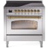Ilve Nostalgie II Collection UPI366NMPSSG - 36 Inch Freestanding Electric Induction Range in Front View