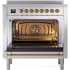 Ilve Nostalgie II Collection UPI366NMPSSG - 36 Inch Freestanding Electric Induction Range in Opened View