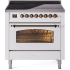 Ilve Nostalgie II Collection UPI366NMPWHB - 36 Inch Freestanding Electric Induction Range in Front View