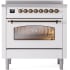 Ilve Nostalgie II Collection UPI366NMPWHB - 36 Inch Freestanding Electric Induction Range in Front View