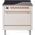 Ilve Nostalgie II Collection UPI366QNMPAWP - 36 Inch Solid Door Freestanding Induction Range in Copper Trim with 6 Elements
