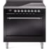 Ilve Nostalgie II Collection UPI366QNMPBKC - 36 Inch Solid Door Freestanding Induction Range in Chrome Trim with 6 Elements