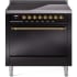 Ilve Nostalgie II Collection UPI366QNMPBKG - 36 Inch Solid Door Freestanding Induction Range in Brass Trim with 6 Elements