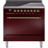 Ilve Nostalgie II Collection UPI366QNMPBUG - 36 Inch Solid Door Freestanding Induction Range in Brass Trim with 6 Elements