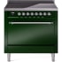 Ilve Nostalgie II Collection UPI366QNMPEGC - 36 Inch Solid Door Freestanding Induction Range in Chrome Trim with 6 Elements
