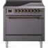 Ilve Nostalgie II Collection UPI366QNMPMGB - 36 Inch Solid Door Freestanding Induction Range in Bronze Trim with 6 Elements