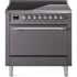 Ilve Nostalgie II Collection UPI366QNMPMGC - 36 Inch Solid Door Freestanding Induction Range in Chrome Trim with 6 Elements