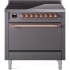 Ilve Nostalgie II Collection UPI366QNMPMGP - 36 Inch Solid Door Freestanding Induction Range in Copper Trim with 6 Elements
