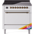 Ilve Nostalgie II Collection UPI366QNMPRAB - 36 Inch Solid Door Freestanding Induction Range in Bronze Trim with 6 Elements
