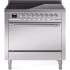 Ilve Nostalgie II Collection UPI366QNMPSSC - 36 Inch Solid Door Freestanding Induction Range in Chrome Trim with 6 Elements