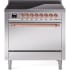 Ilve Nostalgie II Collection UPI366QNMPSSP - 36 Inch Solid Door Freestanding Induction Range in Copper Trim with 6 Elements