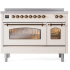 Ilve Nostalgie II Collection UPI486NMPAWB - 48 Inch Freestanding Electric Induction Range in Front View