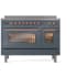 Ilve Nostalgie II Collection UPI486NMPBGP - 48 Inch Freestanding Induction Range in Front View