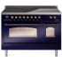 Ilve Nostalgie II Collection UPI486NMPMBB - 48 Inch Freestanding Electric Induction Range in Front View