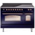 Ilve Nostalgie II Collection UPI486NMPMBP - 48 Inch Freestanding Electric Induction Range in Front View