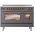 Ilve Nostalgie II Collection UPI486NMPMGG - 48 Inch Freestanding Electric Induction Range in Front View