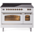 Ilve Nostalgie II Collection UPI486NMPWHB - 48 Inch Freestanding Electric Induction Range in Front View