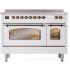 Ilve Nostalgie II Collection UPI486NMPWHB - 48 Inch Freestanding Electric Induction Range in Front View