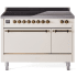 Ilve Nostalgie II Collection UPI486QNMPAWB - 48 Inch Solid Door Freestanding Induction Range in Bronze Trim with 6 Elements