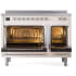 Ilve Nostalgie II Collection UPI486QNMPAWC - 48 Inch Solid Door Freestanding Induction Range in Chrome Trim Double Oven
