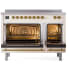 Ilve Nostalgie II Collection UPI486QNMPAWG - 48 Inch Solid Door Freestanding Induction Range in Brass Trim Double Oven