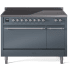 Ilve Nostalgie II Collection UPI486QNMPBGC - 48 Inch Solid Door Freestanding Induction Range in Chrome Trim with 6 Elements
