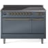 Ilve Nostalgie II Collection UPI486QNMPBGG - 48 Inch Solid Door Freestanding Induction Range in Brass Trim with 6 Elements