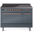 Ilve Nostalgie II Collection UPI486QNMPBGP - 48 Inch Solid Door Freestanding Induction Range in Copper Trim with 6 Elements