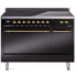 Ilve Nostalgie II Collection UPI486QNMPBKG - 48 Inch Solid Door Freestanding Induction Range in Brass Trim with 6 Elements