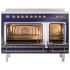 Ilve Nostalgie II Collection UPI486QNMPMBG - 48 Inch Solid Door Freestanding Induction Range in Brass Trim Double Oven